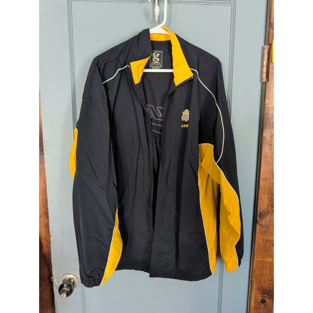 Gear For Sports Jacket Mens Black Yellow Army Logo Mesh Lined. L